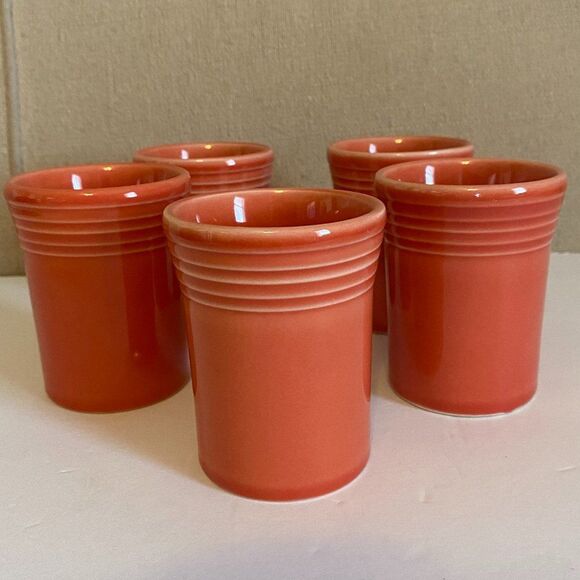 Fiestaware Retired Discontinued Persimmon 6.5 oz Tumblers Lot of 4 - Picture 1 of 6